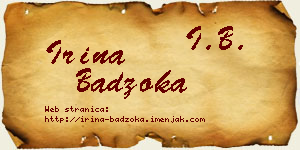 Irina Badžoka vizit kartica